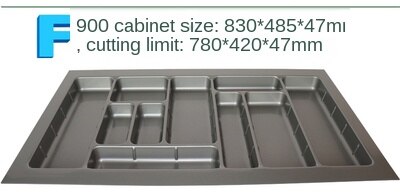 Kitchen Cabinet Chopsticks Tableware Storage Box Plastic Drawer Internal Lattice Partition Tray ABS Drawer Cutlery Tray: Green Bronze