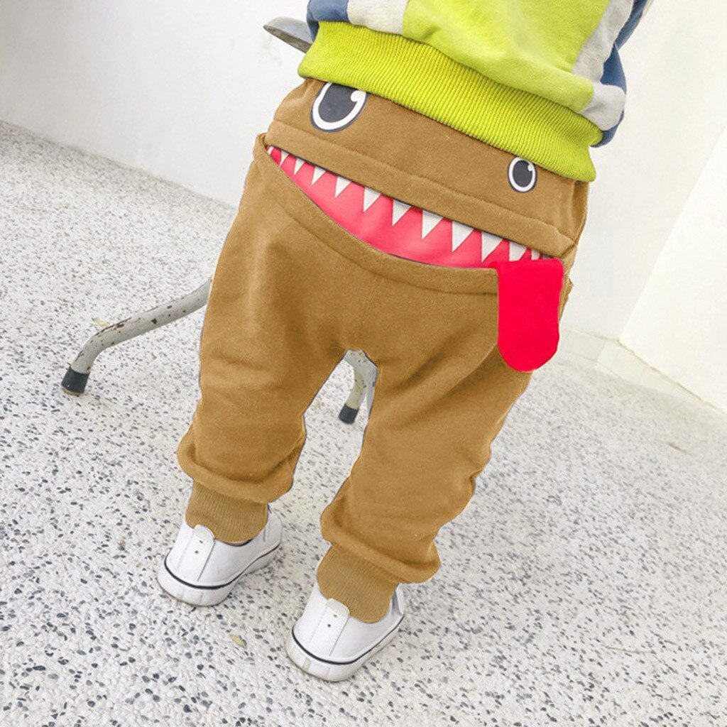 La ropa de los niños pantalones bebés, niños niñas de dibujos animados lindo tiburones lengua pantalones Harem Pantalones ropa