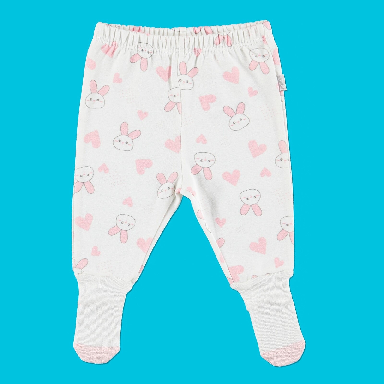 Ebebek Premini Hearted Konijn Biologische Baby Footed Broek