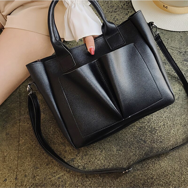 Pu leren laptoptas, eenvoudige handtassen, bekende merken, dames schoudertas, casual grote tas, vintage dames crossbody tassen