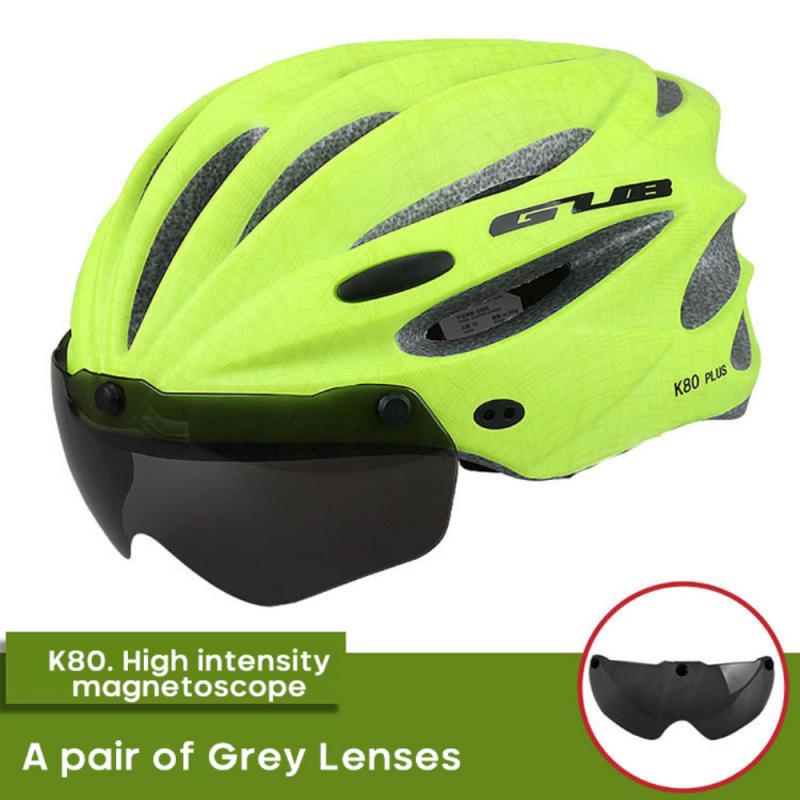 Casco de ciclismo magnético GUB K80 PLUS, Goggles17, agujeros moldeados integralmente, 58-62cm, Casco de bicicleta de carretera aerodinámico para MTB,: 04