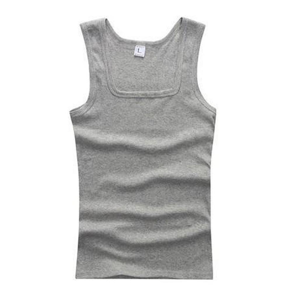 Canotte casuale da uomo Canottiere estive senza maniche per bodybuilding Palestra fitness Gilet muscolare solido O-Collo Nero Bianco Grigio Abbigliamento uomo: L / Grigio