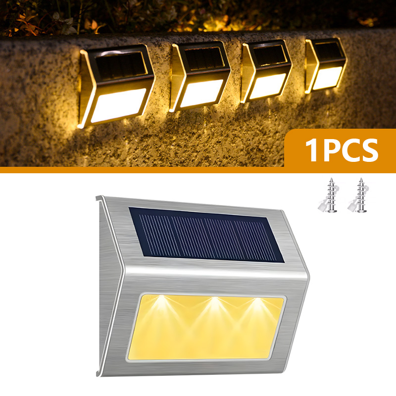 1/4/8Pcs Solar Step Lamp Path Waterproof Solar LED Light Fence Lights Outdoor Garden Lights Pathway Wall Lamp Railing Decoration: Blue
