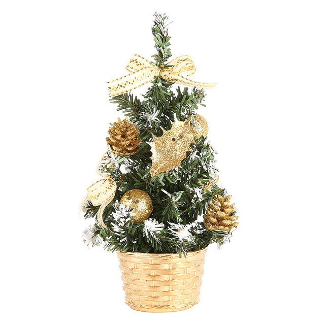20/30/40Cm Mini Dennenappels Bessen Kerstboom Tafelblad Decor Pijnboom Kerstboom Kerst Decoratie jaar: gold-20cm