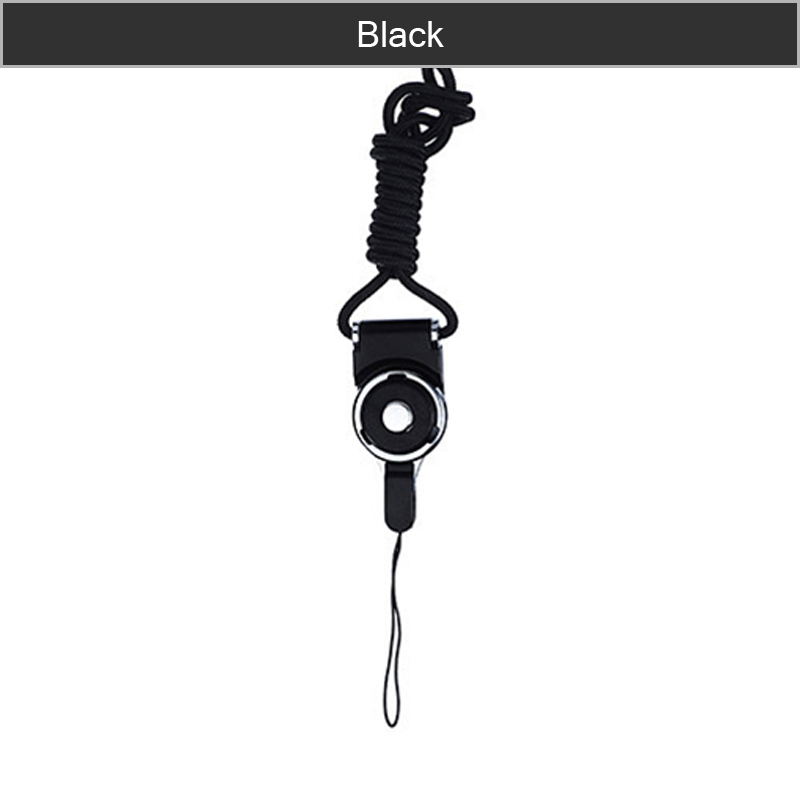 Cell Phone Neck Lanyard for Keys Detachable Multifunction Strap For ID Card Key Ring Holder 12 Colors Mobile Phone Lanyard strap: Black