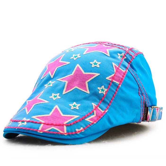 [JAMONT] Casual Kids Cap Boy Berets Girl Visor Hat Star Pattern Cotton Outdoor Children Sun Hat Casquette Gorras 5-10y