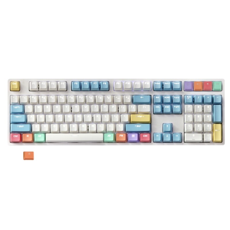 108 Keys Colorful Chalk PBT Backlit Keycaps for cherry Mx Keyboard Keycap 090F