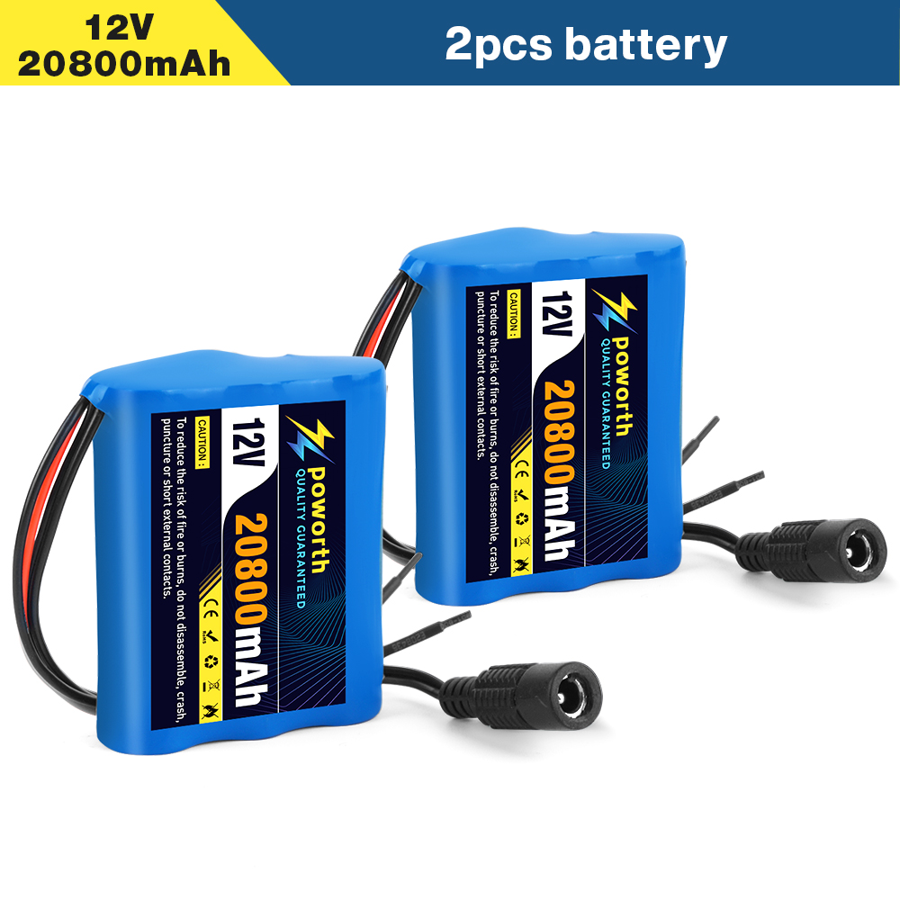 12V 20800mAh 100% nouvelle plaque de Protection 3S1P 12V 20.8Ah batterie 18650 Lithium ion DC 12.6V batterie Super Rechargeable + chargeur: Vert armée