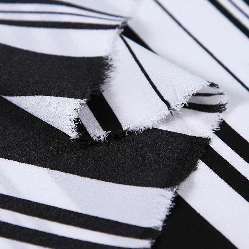 Black and White Vertical Stripes Chiffon Dress Pants Fabric