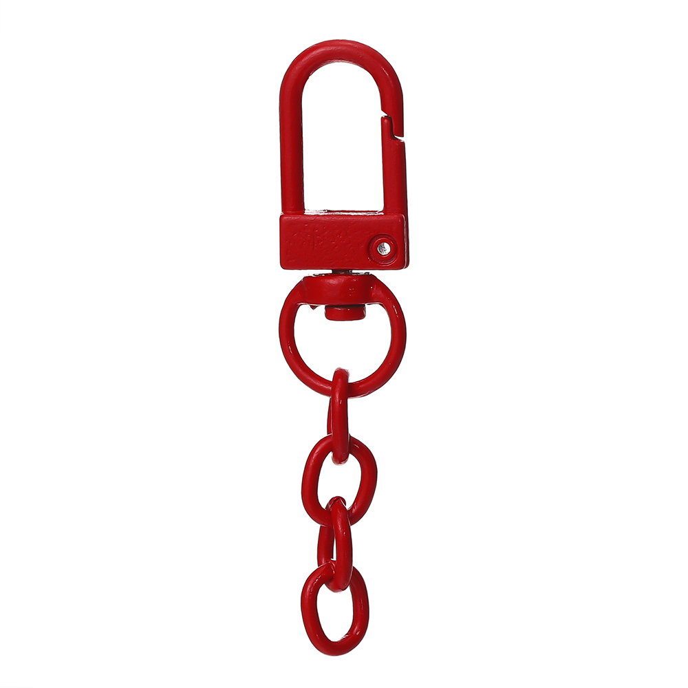 10pcs/lot Keyring Lobster Clasp Spring Buckle With Chains Colored Keychains For DIY Jewelry Making Key Ring Hooks Bags Buckle: Brown