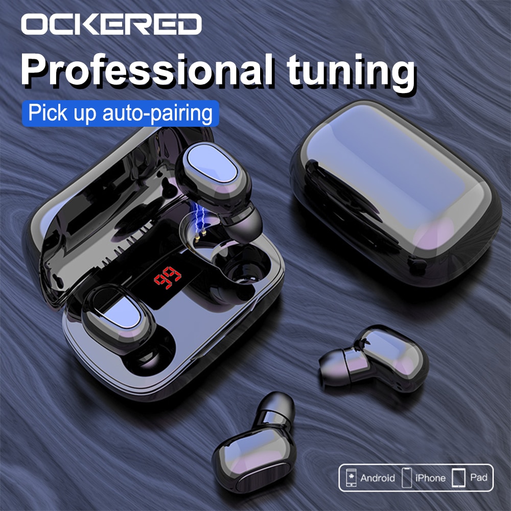 Tws bluetooth-oordopjes, draadloos, sport, hardlopen, hifi, stereo, bluetooth 5.0- koptelefoon, touch control, draadloze oordopjes voor iphone