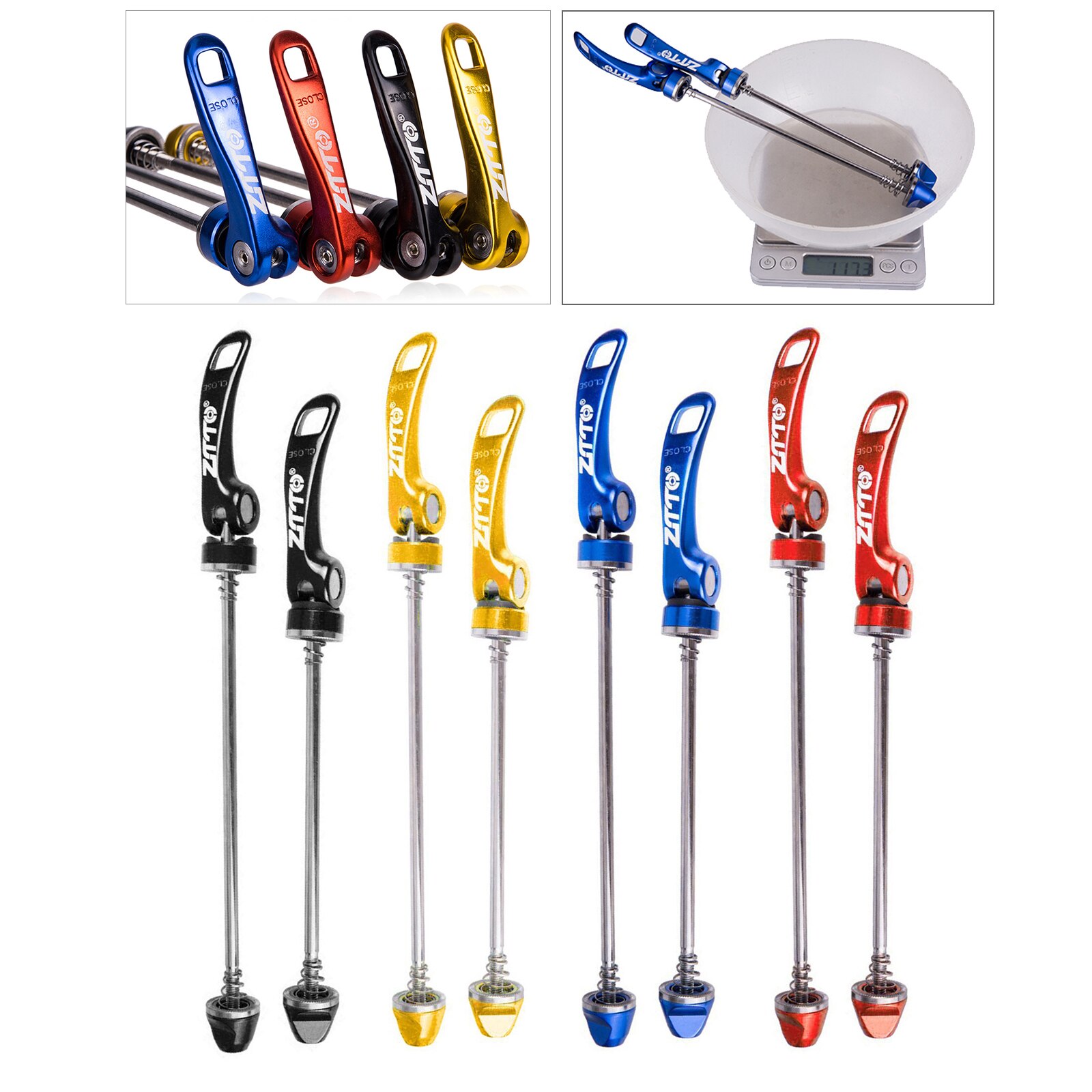 Eje hueco delantero y trasero para bicicleta, accesorio de liberación rápida para bici de montaña, MTB y BMX, 1 par