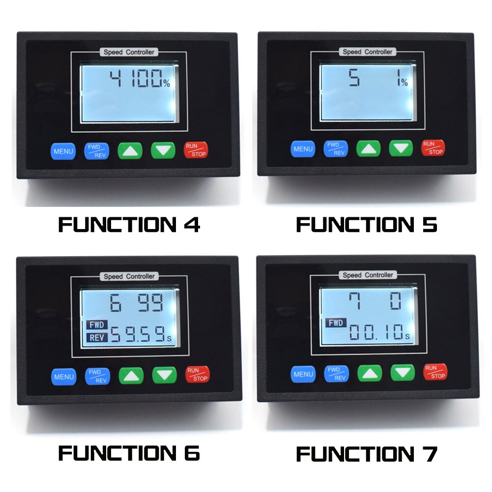 DC Motor Speed Controller LCD Smart Digital Display 0~100% adjustable 60A PWM Timing Reversible Remote control12-48V Black