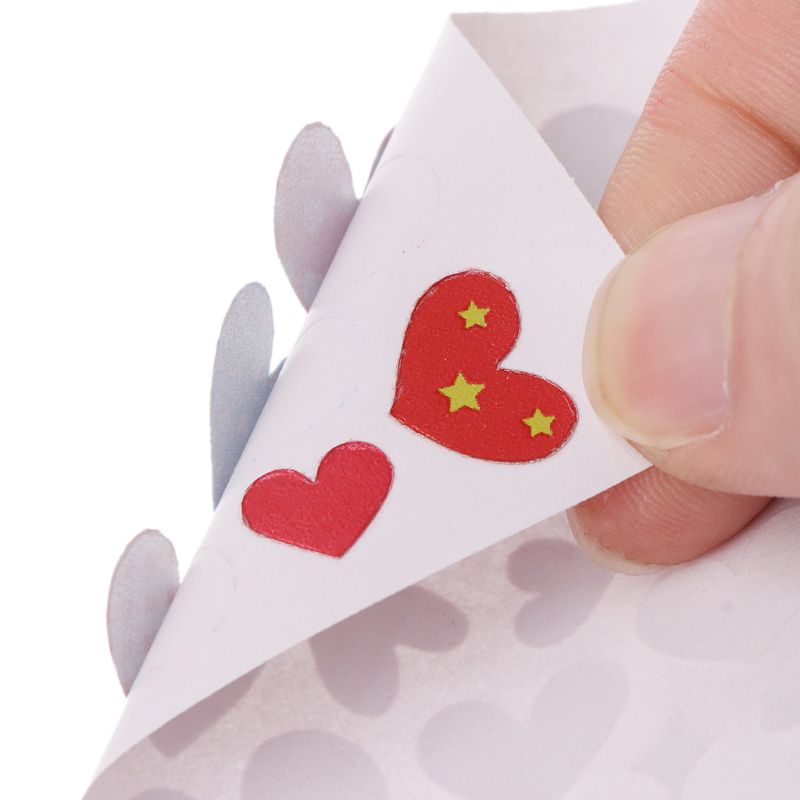 10 Sheets Heart Stickers Love Decorative Sticker Envelopes Cards Craft Scrapbooking Party Favors Prize Class Rewards