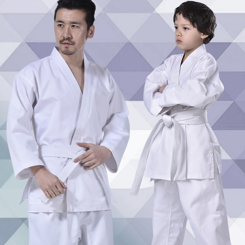 Ropa de Karate para niños adultos ropa de Judo para hombres y mujeres ropa de entrenamiento de boxeo uniforme de algodón de Judo Taekwondo