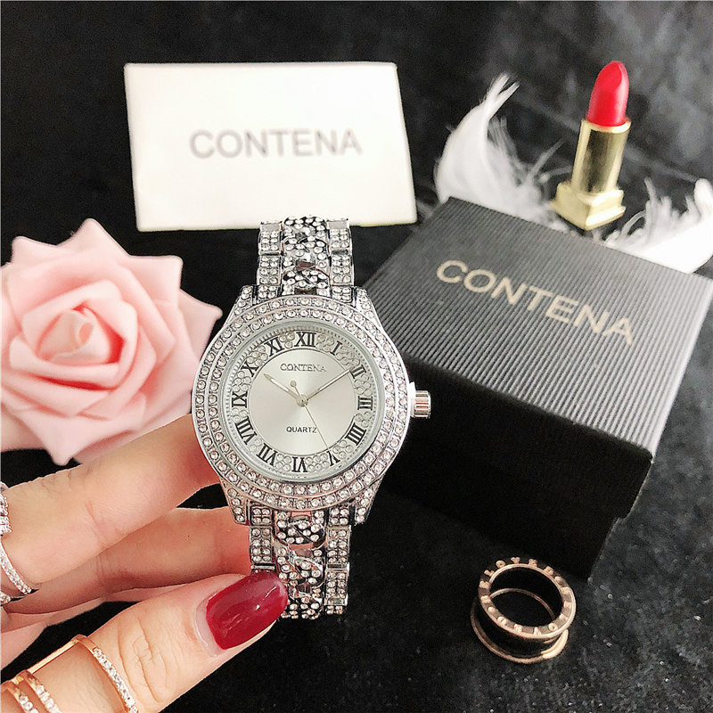 CONTENA-reloj de cuarzo informal para mujer, pulsera clásica de lujo con diamantes,: CON6449ZL-2