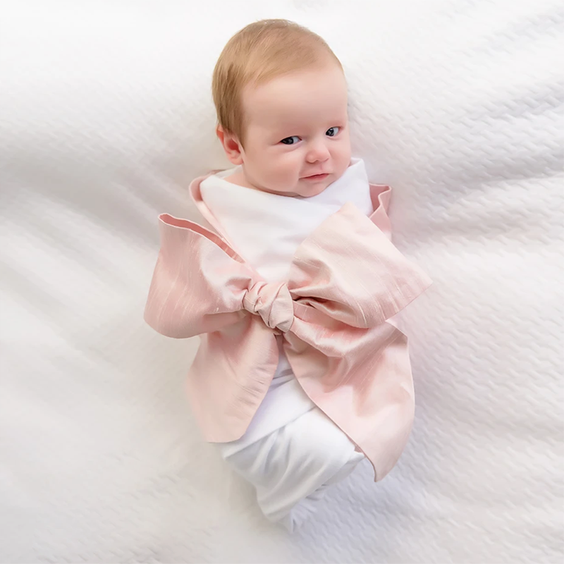 Newborn Infant Baby Photography Baby Sleep Silk Big Bow Swaddle Bundle Baby Swaddle Blanket photography Accessories Wear Cutest