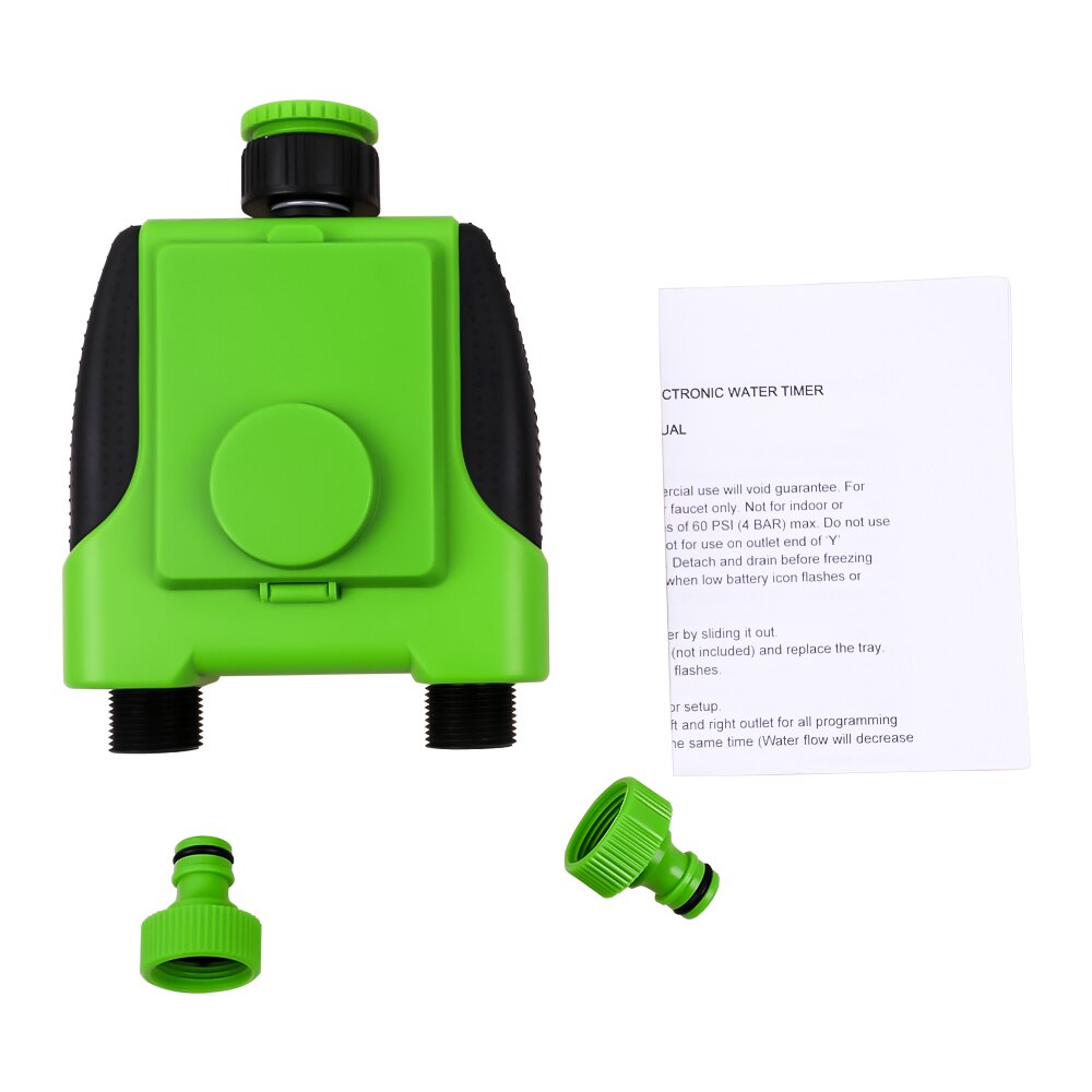 Two Outlets Garden Automatic Digital Electronic Solenoid Valve Sprinkler Water Timer Irrigation Controller With Rain Sensor