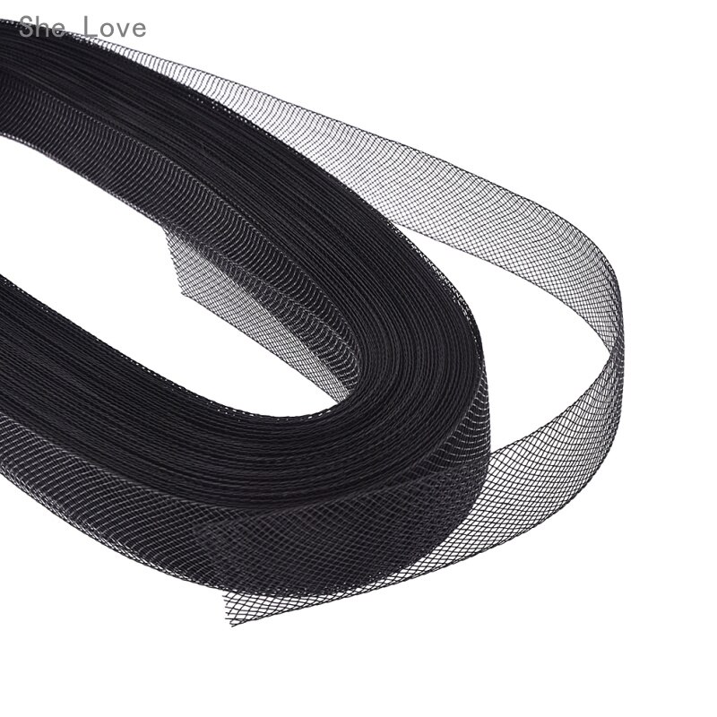 Chzimade 50 yards flad stiv almindelig hård crins hestehår crinolines fletning til kvinder hat diy interlining syning