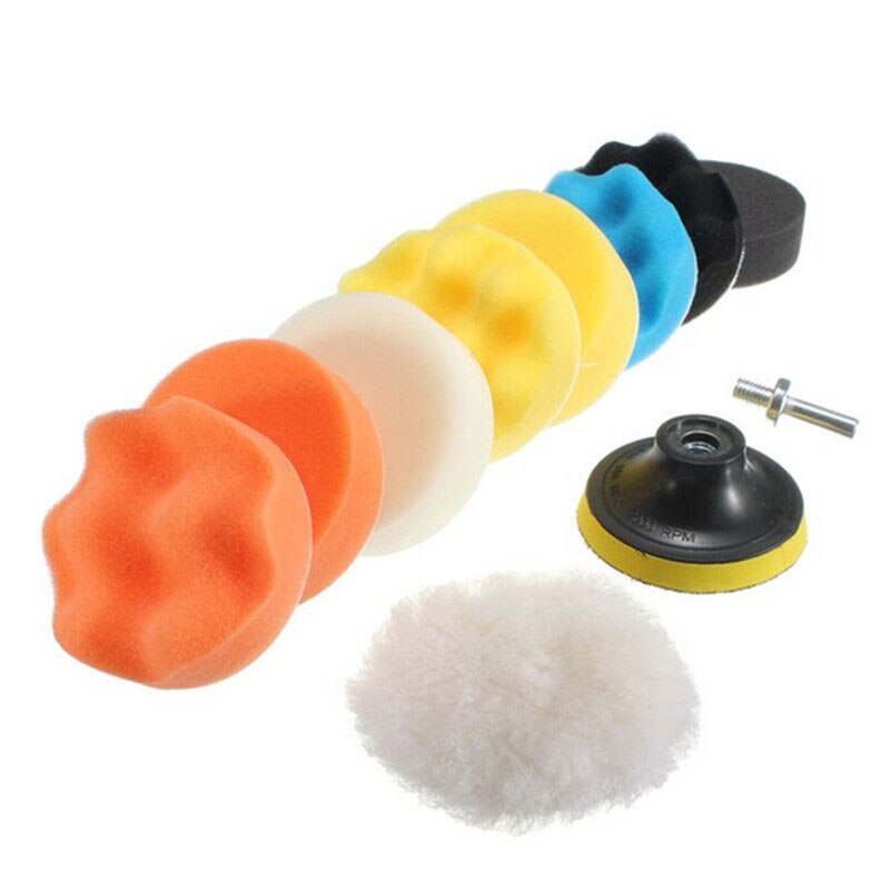 Car Accessories 3Inch Polishing Disc 11Pcs/set Self-Adhesive Buffing Waxing Sponge Wool Wheel Polishing Pad for Car Polisher