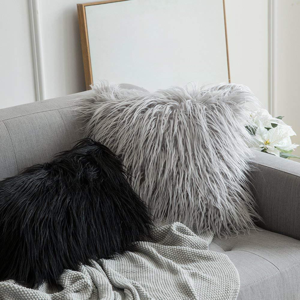 Plush Pillow Case Winter Warm Long Fluffy super soft plush pillow cushion cases covers 45x45cm