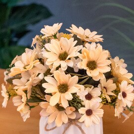 Silke holland krysantemum rosa konstgjord blomma bukett plast tillbehör hem vardagsrum bröllop diy bord de: 8
