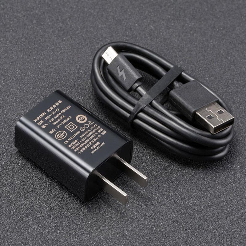 Xiaomi Charger 5V2A US Plug Power Adapter Micro USB Data Cable for Xiaomi Mi 2 3 4 4s Redmi 5 plus 4 5A 6 4X Note 5 5A 4 4X 4A 3: US Charger and Cable