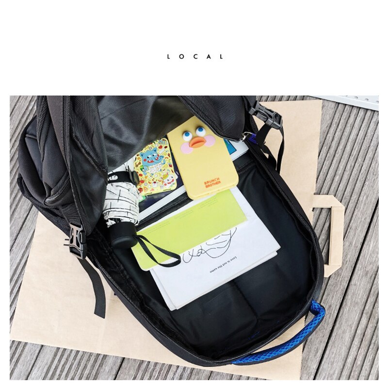 Mochila para hombre, mochila escolar para adolescentes, mochila negra de nailon para estudiantes, mochila informal de estilo universitario para jóvenes, mochila grande