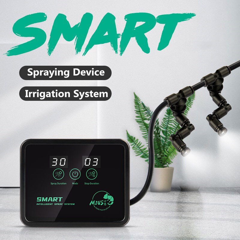 Smart Chameleon Tank Humidifier with Electronic Timer Rainforest Tank Maker Irrigation System Sprinkler Touchscreen Kit