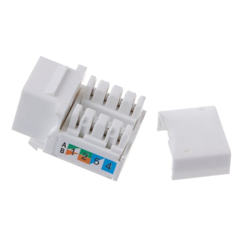 2 pces cat6 módulo de rede informação tomada rj45 conector adaptador keystone jack