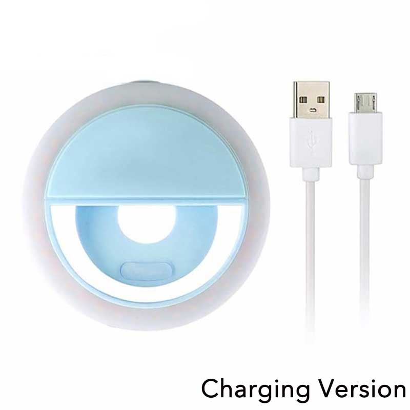 36 led selfie lys telefon blits lys led kamera clip-on mobiltelefon selfie ring lys video lys forbedrer selfie lampe: Usb blå