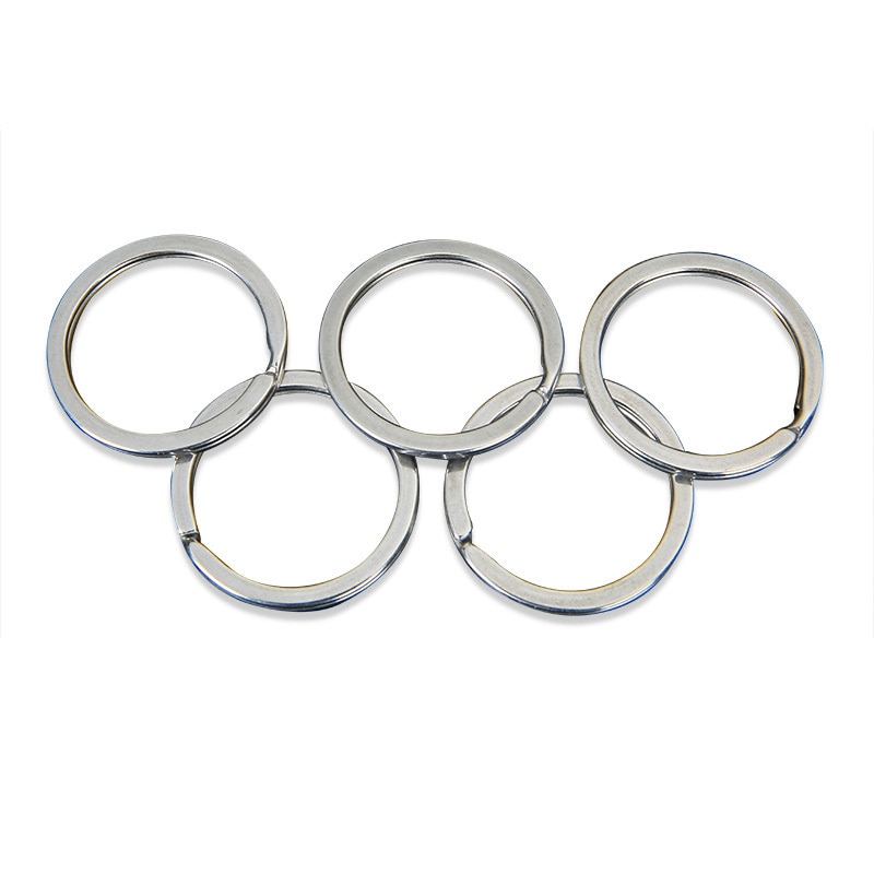 50pcs! Round Metal key ring sturdy and durable 28mm 35mm Keychain holders decoration Women Men Anti-lost Keyring organizador