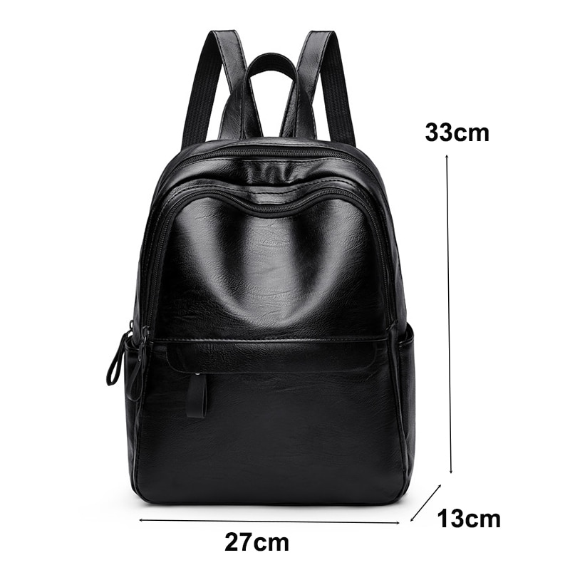 Toposhine Women PU Luxury Backpacks Mochila Feminina Simple Zipper Backpacks Large Capacity Leisure Travel Backpacks