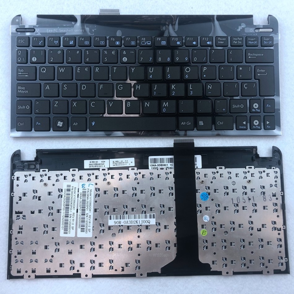 Spanish Arabic Japanese Nordic Laptop Keyboard For Asus Eee PC 1015 1015B 1015BX 1015PW 1015CX 1015PD 1011 1015PX With Frame