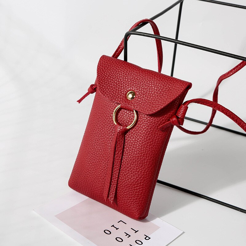 TRASSORY cuir cou suspendu petit sac de étui de téléphone portable portable bandoulière fille voyage Mini sac à main poinçon pour dames