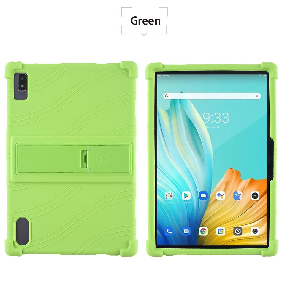 Szoxby Voor Soft Silicon Case Alcatel 1T 3T Stand Verstelbare Tablet Cover Alcatel 3T 10 beschermen Shell Terug Protective: green