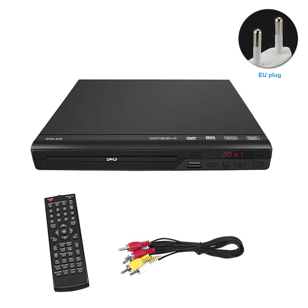 Lecteur de DVD vidéo HD 5.1 P, son Surround 1080 avec câble AV, média pour télévision toutes régions, divertissement Audio gratuit, Compatible USB
