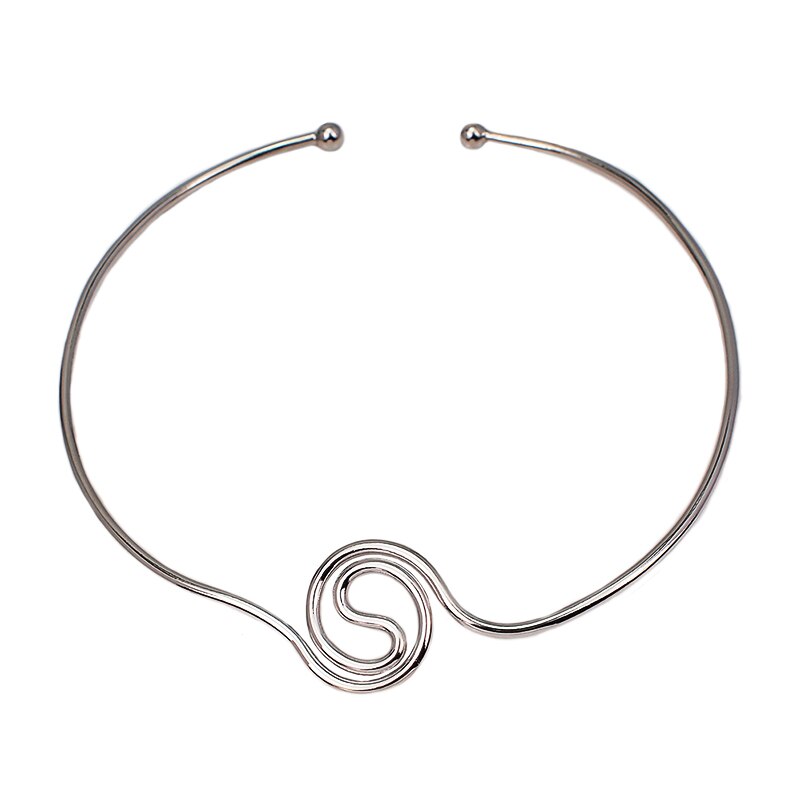 Geometrische Legierung Halsketten Für Frauen Schmuck Bib Halskette Kragen Erklärung Punk: Silver Necklace 4881