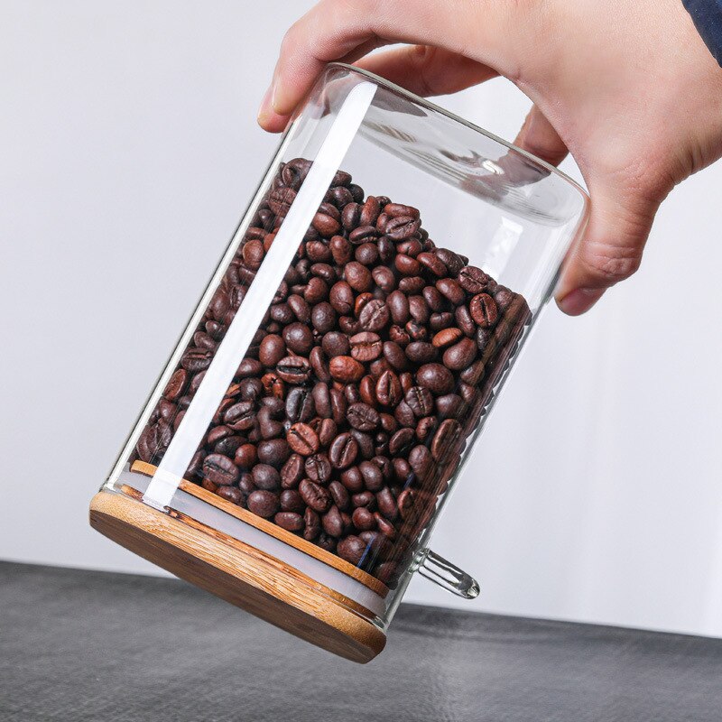 Glas Opslag Pot Met Deksel Lepel Grote Glazen Koffie Opslag Bus Glas Voedsel Opslag Pot Thee Opslag Jar Glas Snoep jar