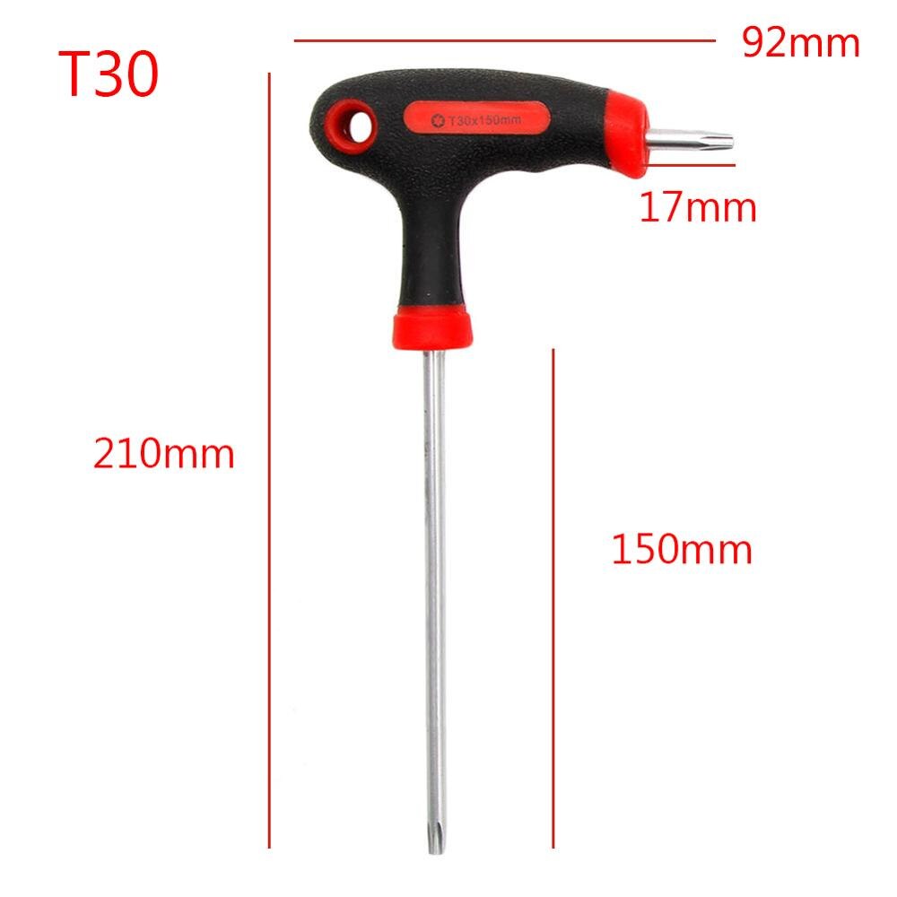 T-Handvat Grip Torx & Hex Inbussleutel Schroevendraaier Driver Tool T10/T15/T20/T25/t30/T40: T30