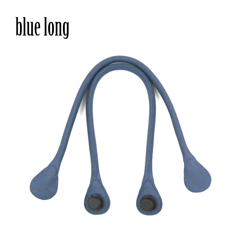 Tanqu lange korte ronde effenkleurige canvas stoffen handgreep voor obag classic mini o bag dames #39: Blauw lang
