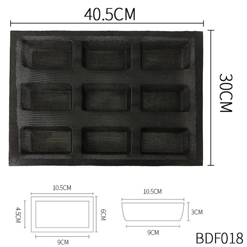Guldbagning perforerede silikone firkantede brødforme non-stick bagepladeark silikoneform til brødform: Gb018