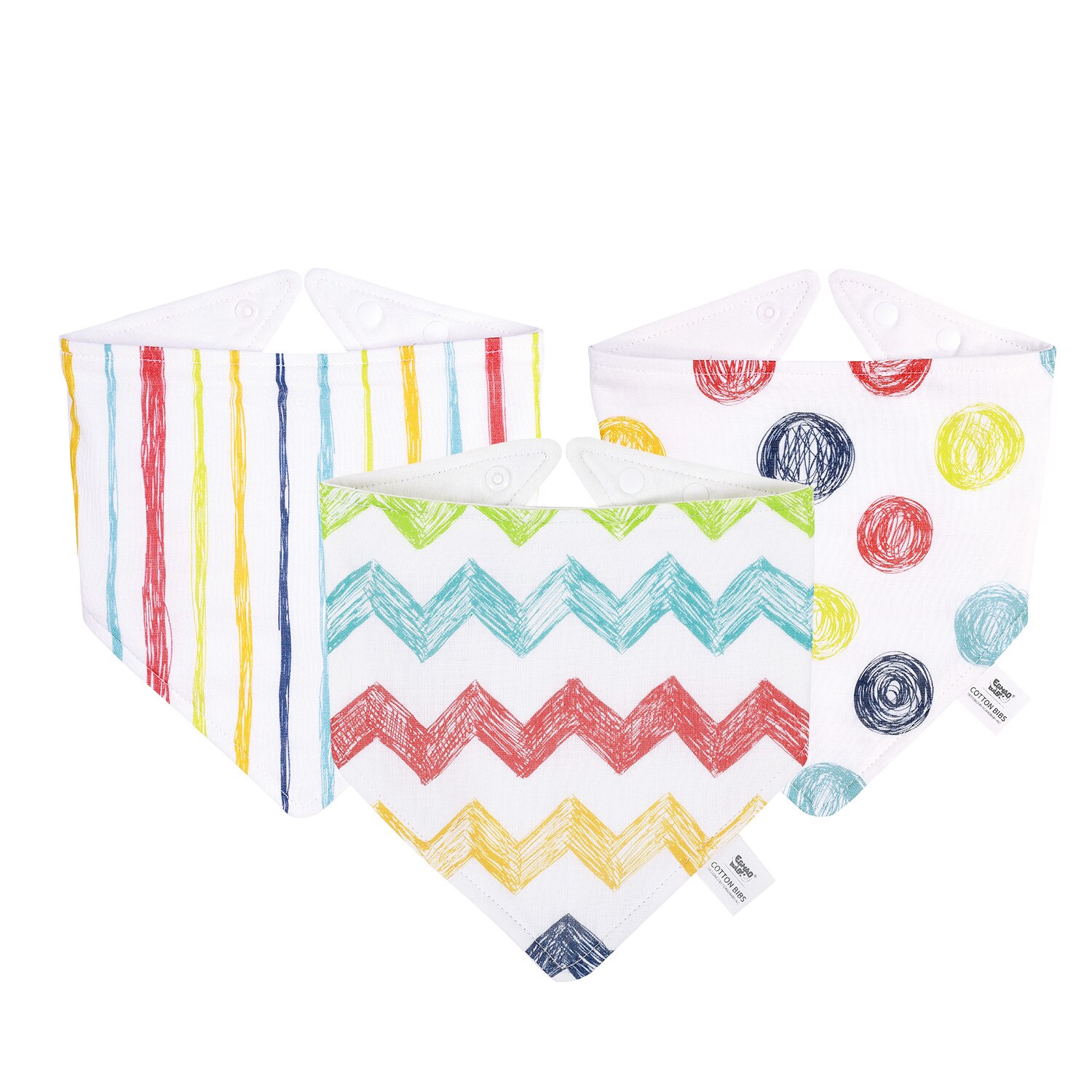 3Pc bavaglini Bandana in mussola per bambini triangolo Burp panni 100% cotone ragazzi ragazze bavaglini neonato asciugamano Saliva traspirante: EH30005