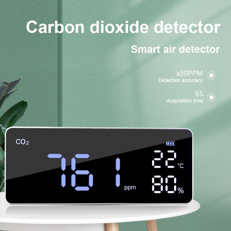 Carbon Dioxide Detector with Alarm Function Quick Tester Temperature &amp; Humidity