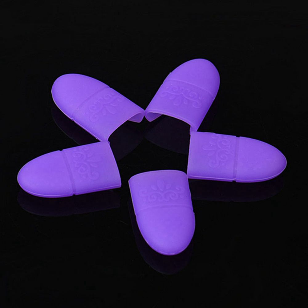 10 Stk/set Nail Art Losweken Cap Gel Polish Remover Wrap Tool Manicure Herbruikbare Wraps Rubber Remover Nail Tool: Purple