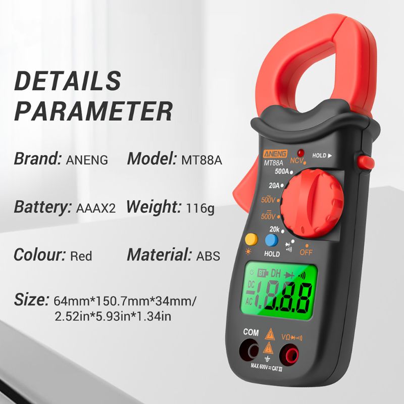 1999 Digital Multimeter Clamp Meter 500A Current Voltage NCV Test with backlight B85C