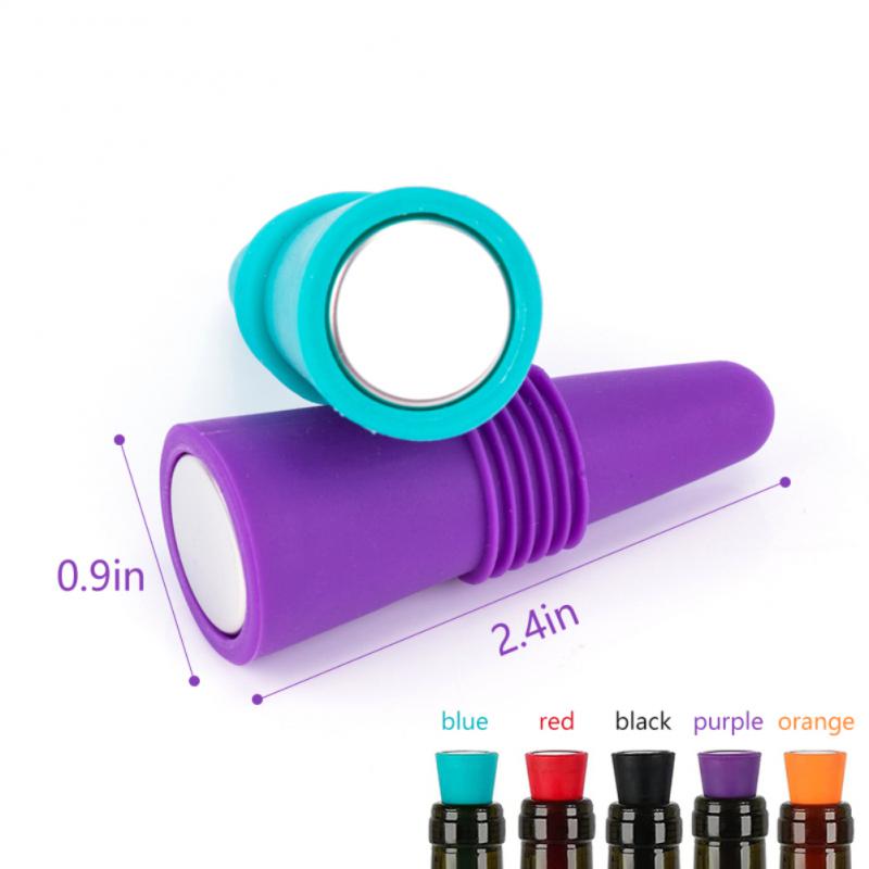 Silicone Wine Bottle Stopper Set Leak Proof Beer Champagne Cap Closer Whisky Accessories Wine Cork Plugs Lids Kitchen Bars Tools