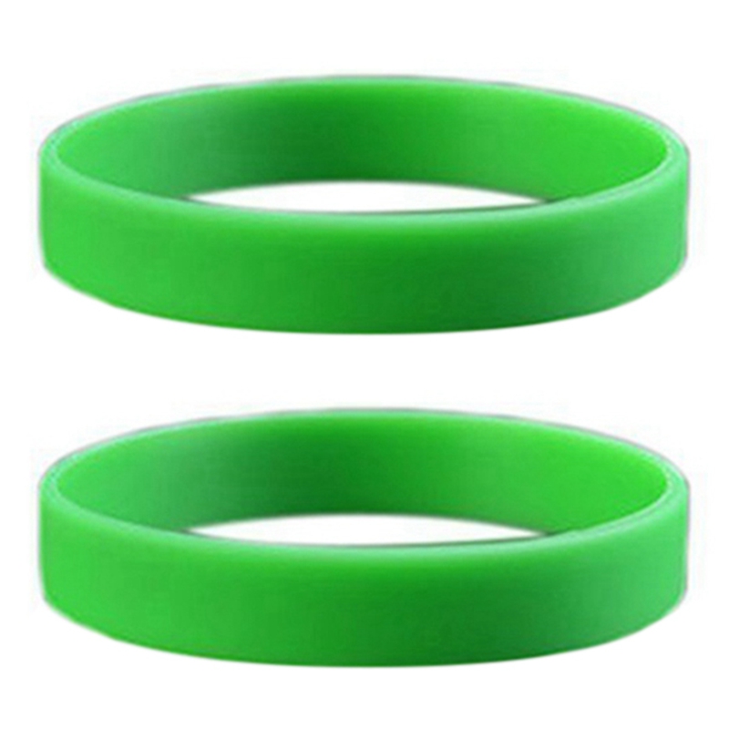 2x silikonkautschuk-elastik-armbänder, manschettenarmbänder, armreifen, grün: Default Title