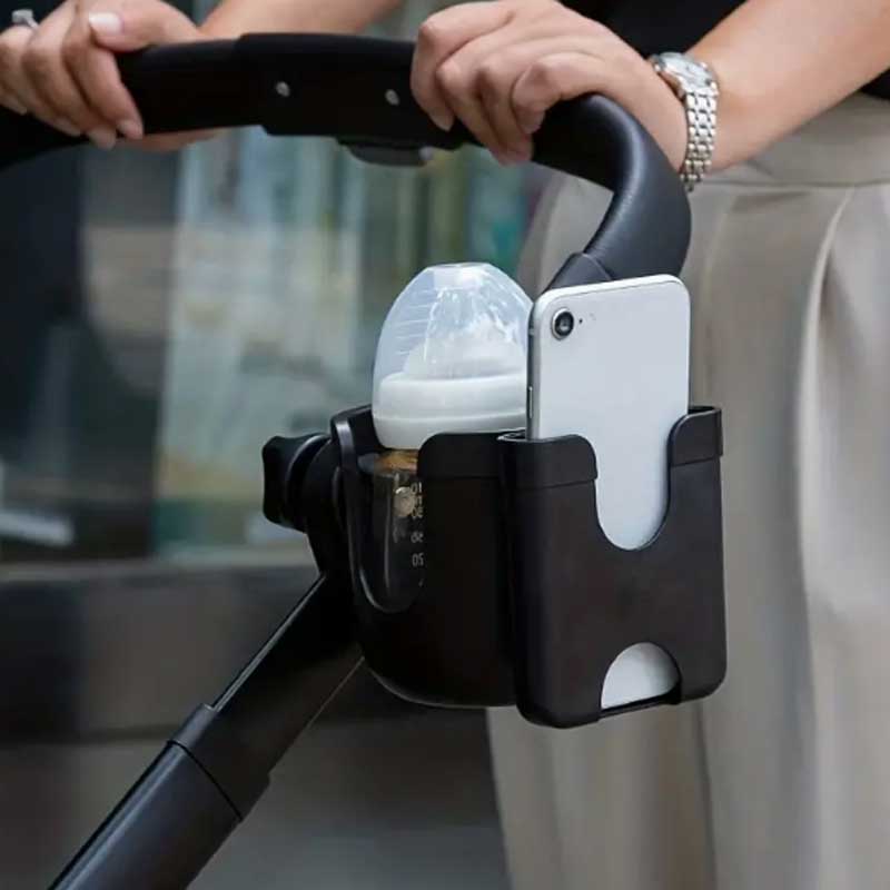 Acessórios para carrinho de bebê, suporte de copo, organizador de armazenamento de celular, garrafa de bebida, suporte de copo portátil para carrinho de bebê