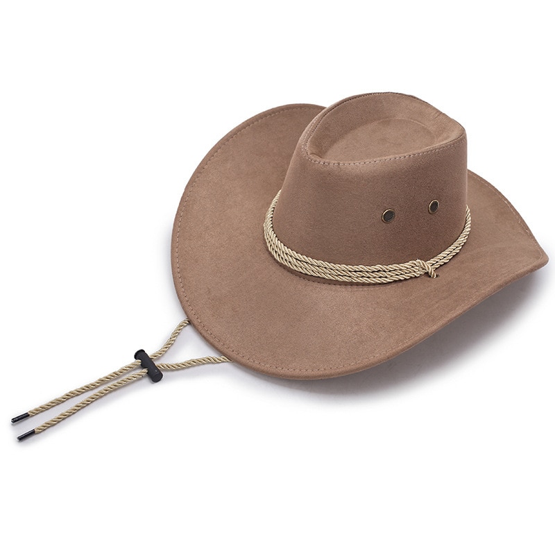 Sun Hat Faux Leather Cowboy Hat Men and Women Travel Caps Western Hats Chapeu Cowboy 9 colors: Khaki